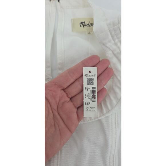 NWT Madewell Circle Mini Dress: Airy Denim Edition Size Small White Retail $148 - Picture 6 of 8